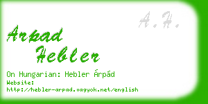 arpad hebler business card